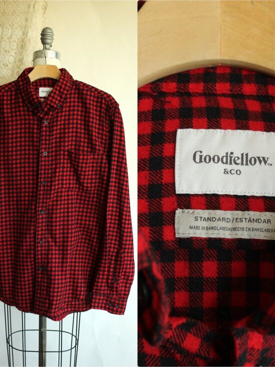 Goodfellow & Co Other - Goodfellow & Co Mens, Size L, Red & Black Plaid Button-Up Flannel Shirt